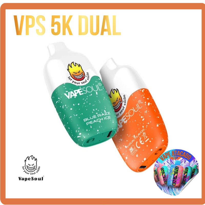 VAPESOUL DUAL 5000 PUFFS – DUAL FLAVOR POD DESCARTÁVEL